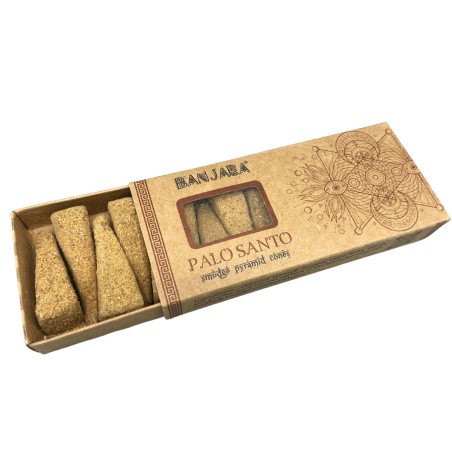 Conos de Incienso Pirámide Palo Santo Banjara - Palo Santo - Hecho a Mano - Orgánico - Hecho en India - BANJARA Smudge