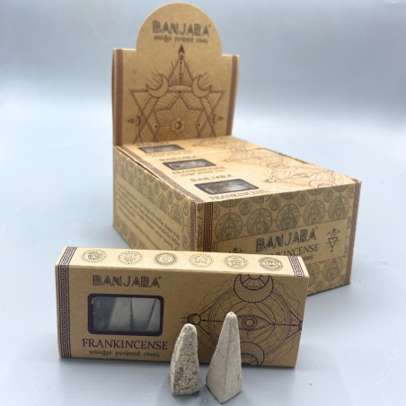 Conos de Incienso Pirámide Frankincense Banjara - Olíbano  - Hecho a Mano - Orgánico - Hecho en India - BANJARA Smudge