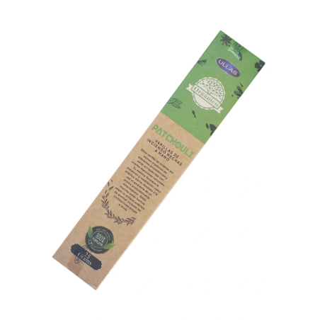 Encens Patchouli Ullas - Patchouli - Fait main - 25gr - Fabriqué en Inde - 100% Naturel - Encens ULLAS Bio
