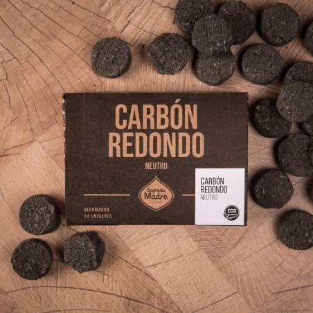 CARBON REDONDO NEUTRO - SAGRADA MADRE - 24 unidades - CABON LITÚRGICO - PARA DEFUMAR, SAHUMERIOS, RESINAS, HIERBAS...