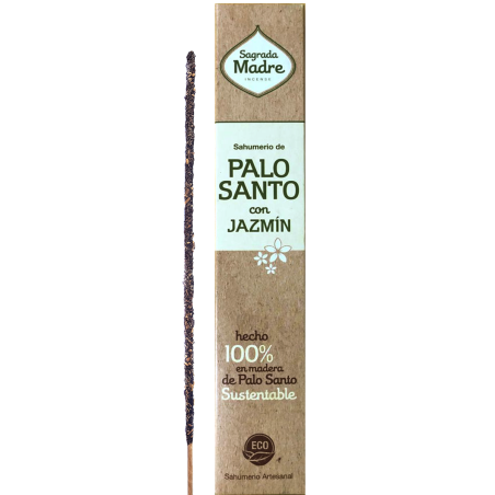 Palo Santo Räucherstäbchen mit Jasmin Sagrada Madre - Sahumerio 8 dicke Stäbchen