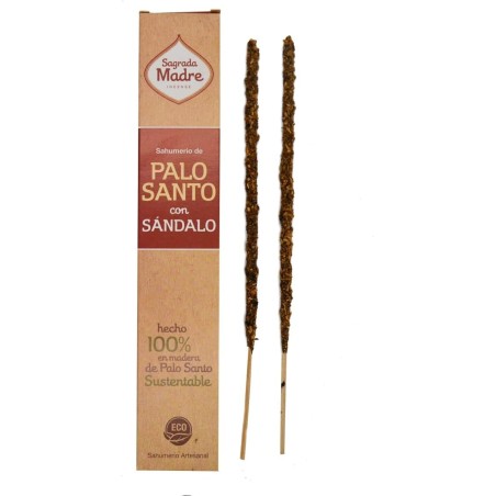 Incienso Palo Santo con Sándalo Sagrada Madre - Sahumerio 8 varillas gruesas