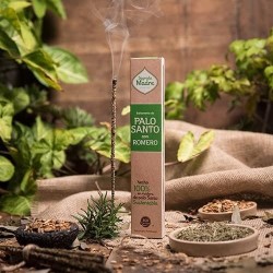 Incienso Palo Santo con Romero Sagrada Madre - Sahumerio 8 varillas gruesas