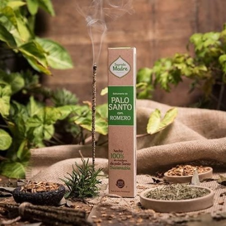 Incienso Palo Santo con Romero Sagrada Madre - Sahumerio 8 varillas gruesas