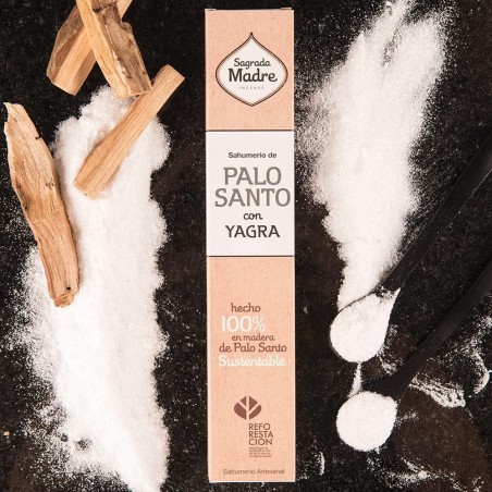 Incienso Palo Santo con Yagra Sagrada Madre - Sahumerio 8 varillas gruesas