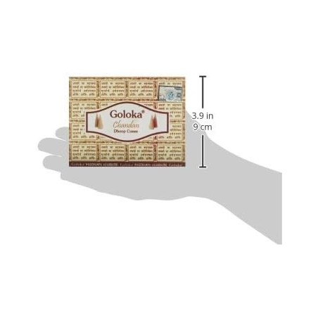 GOLOKA Chandan Incense Cones - 1 box of 10 units