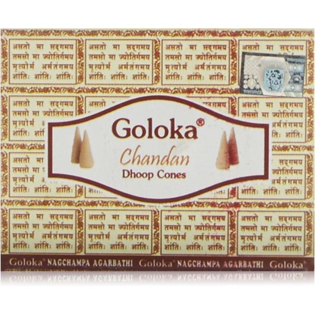 GOLOKA Chandan Incense Cones - 1 box of 10 units