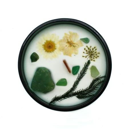 Vela Mágica con Flores y Gemas Hop Hare - El Mago - Vela Cera de Soja hecha a mano - 8,8x5cm