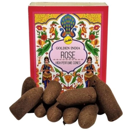 Conos Incienso Reflujo Rosa - Golden India - Paquetito de 12 conos