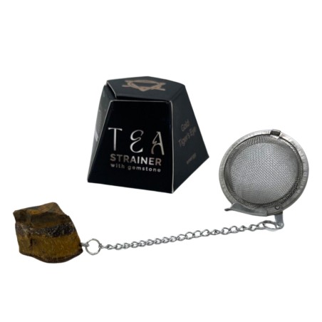 Colador de té de piedras preciosas - Ojo de tigre dorado - Energía
