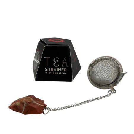 Colador de té de piedras preciosas - Jaspe rojo - Felicidad