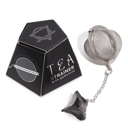 Colador de té de piedras preciosas - Obsidiana negra - Protección
