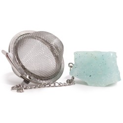Colador de té de piedras preciosas - Aguamarina - Claridad Mental