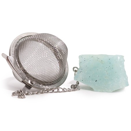 Colador de té de piedras preciosas - Aguamarina - Claridad Mental