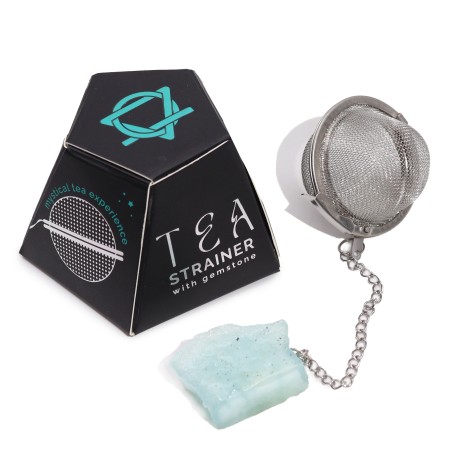 Colador de té de piedras preciosas - Aguamarina - Claridad Mental