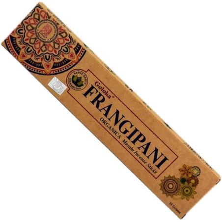 Incenso de Frangipani Orgânico GOLOKA - Incenso Masala Natural - 1 caixa de 15gr