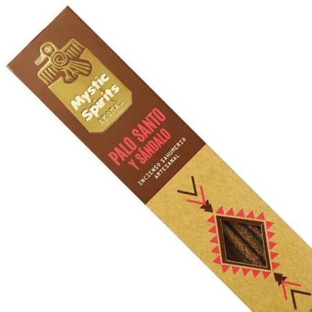 Incienso Sahumerio Palo Santo y Sándalo - Mystic Spirits - Artesanal - Hecho en India - 8 varitas - Equilibrio y Meditación
