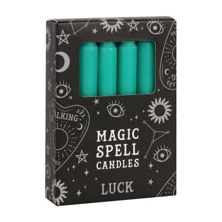 VELAS MAGICAS - MAGIC SPELL CANDLES - LUCK - SUERTE - PAQUETE 12 VELAS VERDES - SPIRIT OF EQUINOX