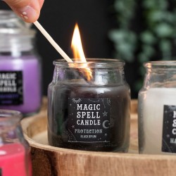VELAS CRISTAL MÁGICA - MAGIC SPELL CANDLES - PROTECTION - PROTECCIÓN - VELA EN FRASCO DE CRISTAL NEGRA OPIO - SPIRIT OF EQUINOX