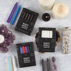 VELAS MAGICAS - MAGIC SPELL CANDLES - PROTECTION - PROTECCIÓN - PAQUETE 12 VELAS NEGRAS - SPIRIT OF EQUINOX