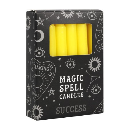 VELAS MAGICAS - MAGIC SPELL CANDLES - ÉXITO - SUCCESS - PAQUETE 12 VELAS AMARILLAS - SPIRIT OF EQUINOX