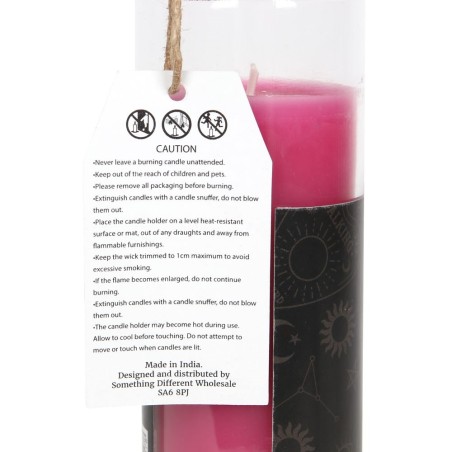 VELAS DE TUBO MÁGICO - VELA DE TUBO DE FEITIÇO MÁGICO - AMIZADE - AMIZADE - VELA DE TUBO DE VIDRO FLORAL ROSA 21CM - SPIRIT OF E