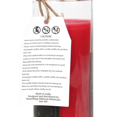 VELAS TUBO MÁGICA - MAGIC SPELL TUBE CANDLE - LOVE - AMOR- VELA TUBO CRISTAL ROJA ROSAS 21CM - SPIRIT OF EQUINOX