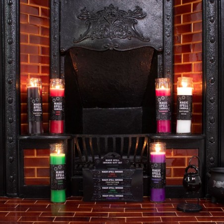 VELAS TUBO MÁGICA - MAGIC SPELL TUBE CANDLE - LOVE - AMOR- VELA TUBO CRISTAL ROJA ROSAS 21CM - SPIRIT OF EQUINOX