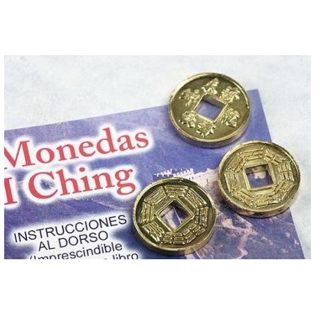 Gold I Ching (I-ching) Coins - Set of 3 coins with instructions