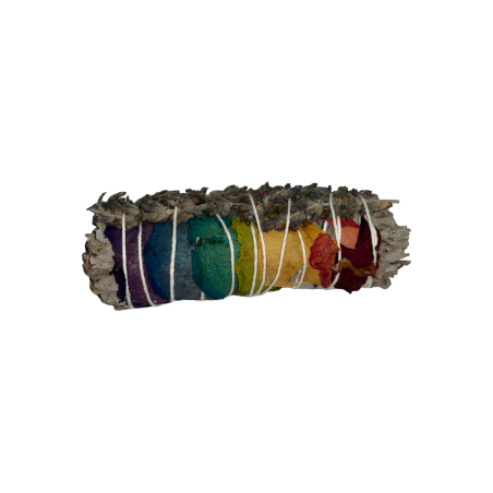 Legate 7 Chakre | Salvie albă cu flori | Ecologic și durabil | 100% original | 10 cm | 1 unitate