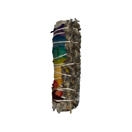 Legato 7 Chakra | Salvia Bianca con Fiori | Ecologico e Sostenibile | 100% originale | 10 cm| 1 unità