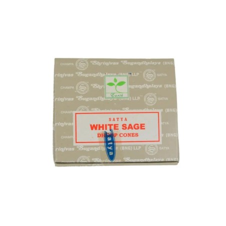 SATYA Conos de Incienso Salvia Blanca - White Sage - Paquetito de 12 conos