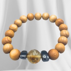 Pulsera de Madera de Cedro - Chakra Solar -...