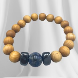 Bracciale in legno di cedro - Chakra della gola...