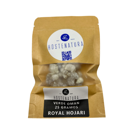 ROYAL GREEN HOJARI OMAN Incenso de olíbano | Puro 100% Natural e Autêntico | Boswellia Sacra | Saco de 25gr.