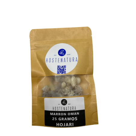 MARRONE HOJARI OMAN Incenso Incenso | Puro 100% naturale e autentico | Boswellia Sacra | Busta da 25 g.