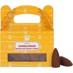 SATYA Sandelhout Reflux Cones - Blackflow Dhoop...