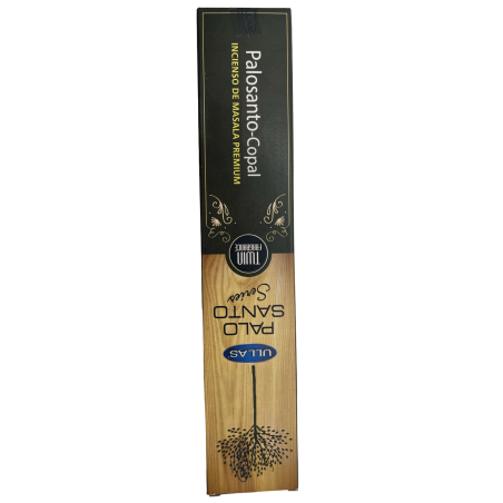 Palo Santo Räucherstäbchen und Copal - Ullas Palo Santo Serie - 1 Packung à 15gr - Premium Masala Räucherstäbchen Indien
