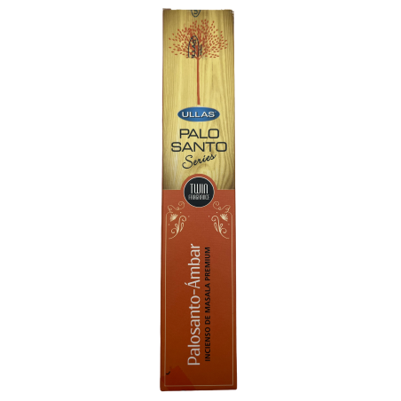 Incienso Palo Santo y Ambar - Ullas Palo Santo Series - 1 cajetilla de 15gr - Premium Masala Incense India