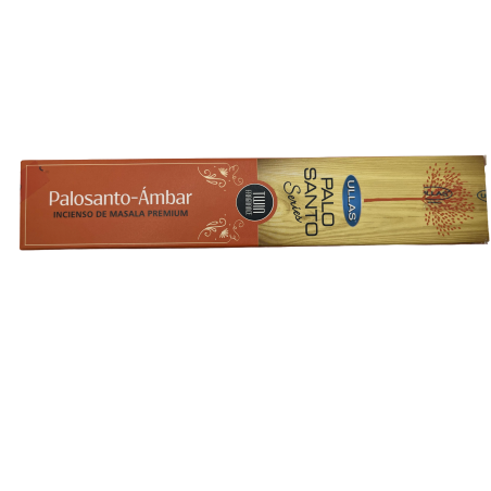 Incienso Palo Santo y Ambar - Ullas Palo Santo Series - 1 cajetilla de 15gr - Premium Masala Incense India