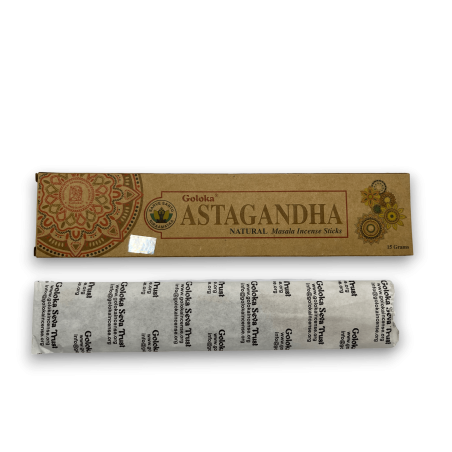 GOLOKA Incienso Orgánico Astagandha - Natural Masala Incense - 1 cajetilla de 15gr