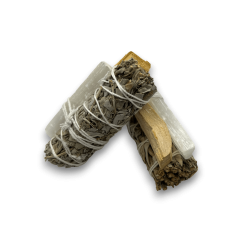 Atado Salvia Blanca, Palo Santo y Selenita | Ecológico y Sostenible | 100% Original | Kit Limpieza Energética