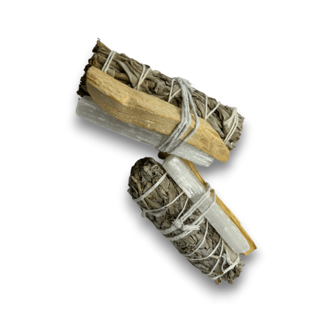 Bundled White Sage, Palo Santo & Selenite | Eco-Friendly & Sustainable | 100% Original | Energy Cleansing Kit