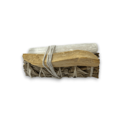 Atado Salvia Blanca, Palo Santo y Selenita | Ecológico y Sostenible | 100% Original | Kit Limpieza Energética