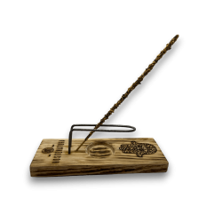 Quemador de Palo Santo y Soporte de Incienso | Porta Incienso | Diseño Hamsa - Mano de Fátima | Madera Natural | Hecho a Mano