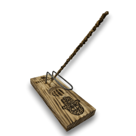 Palo Santo Burner & Incense Holder | Incense Holder | Hamsa Design - Hand of Fatima | Natural Wood | Handmade