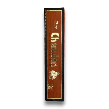 BALAJI Chandan Sandalwood Incense - Pure Mysore Sandal Sticks - 1 pack of 15 bars