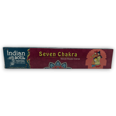 Incienso Siete Chakra Indian Soul - India Tradicional Incense - 15 gramos.