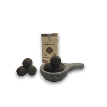 Encens Maya Sphères Magiques de Bois de Santal - Décharge Mauvaise Energie - OMTIRTH Bombitas