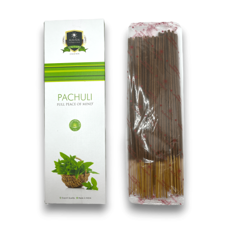 Alaukik Patchouli Räucherstäbchen - Patchouli - Großpackung 90gr - 55-65 Stäbchen - Made in India